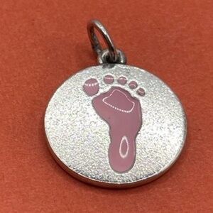 James Avery pink foot print Enamel charm